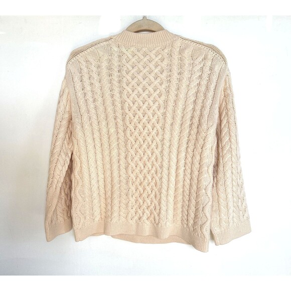 J Crew Cotton/Cashmere  Cable Knit Crewneck Sweater in Cream Col Size XS NEW - Picture 6 of 7
